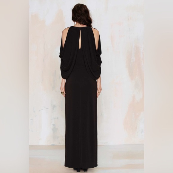 Cold Shoulder Keyhole Cutout Maxi Slit Dress - Picture 3 of 8