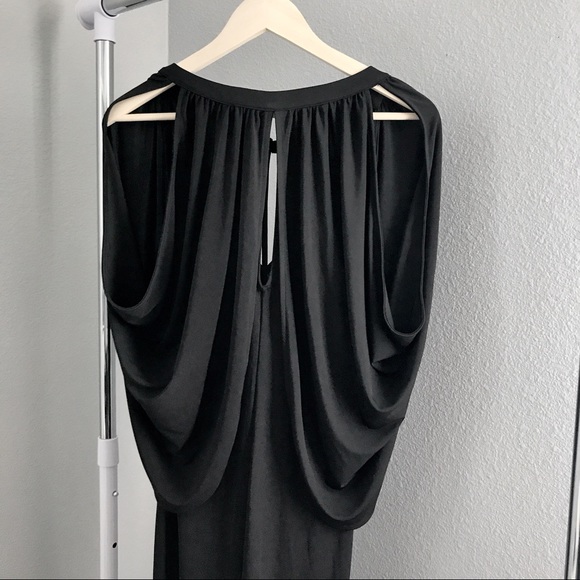 Cold Shoulder Keyhole Cutout Maxi Slit Dress - Picture 7 of 8