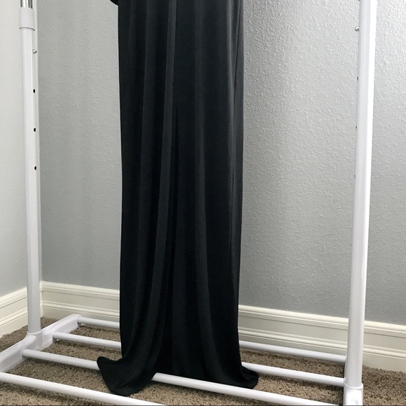 Cold Shoulder Keyhole Cutout Maxi Slit Dress - Picture 8 of 8