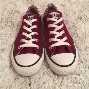 Maroon Low-Top Converse- Women's 6/men's 4