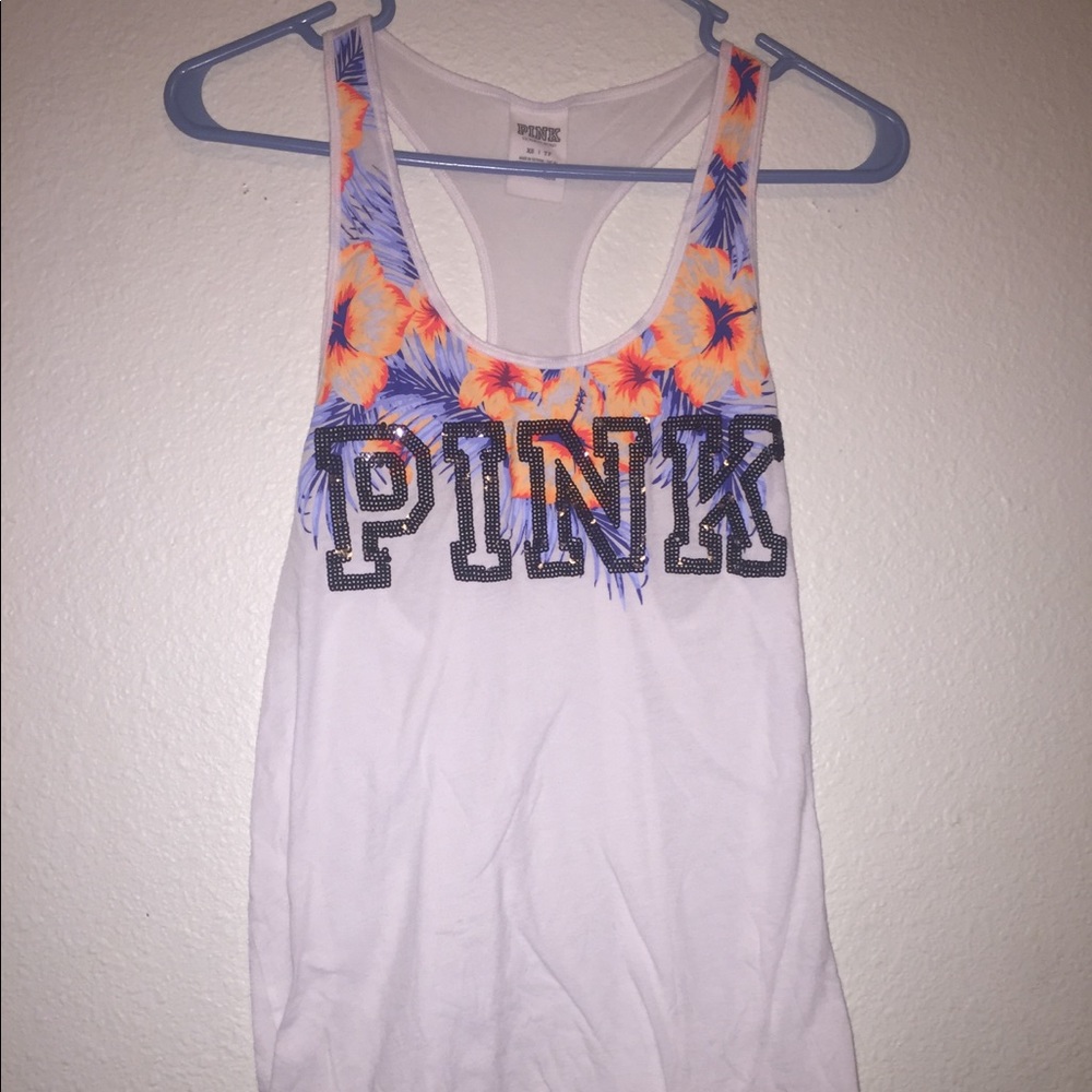 ✅SOLD✅🔥NEW VS PINK XS Hawaiian Bling Tank🔥