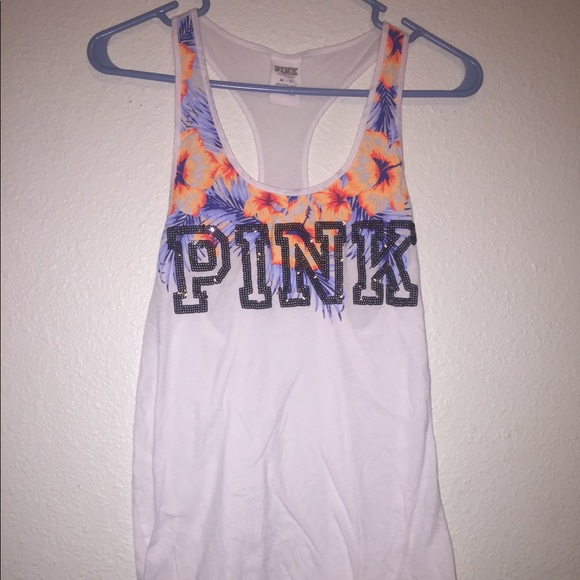 ✅SOLD✅🔥NEW VS PINK XS Hawaiian Bling Tank🔥 - Picture 1 of 2