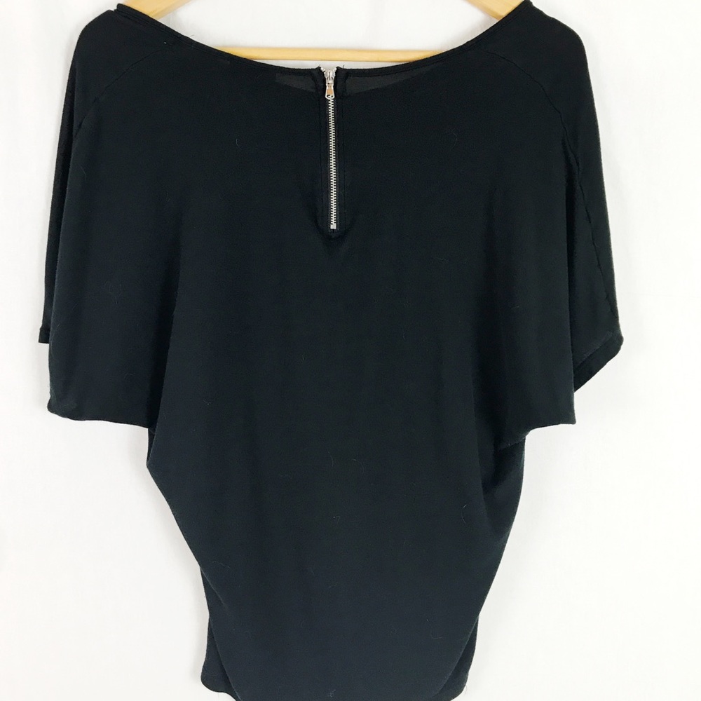 🖤Loose Fitting Black Shoulder Zipper Tee