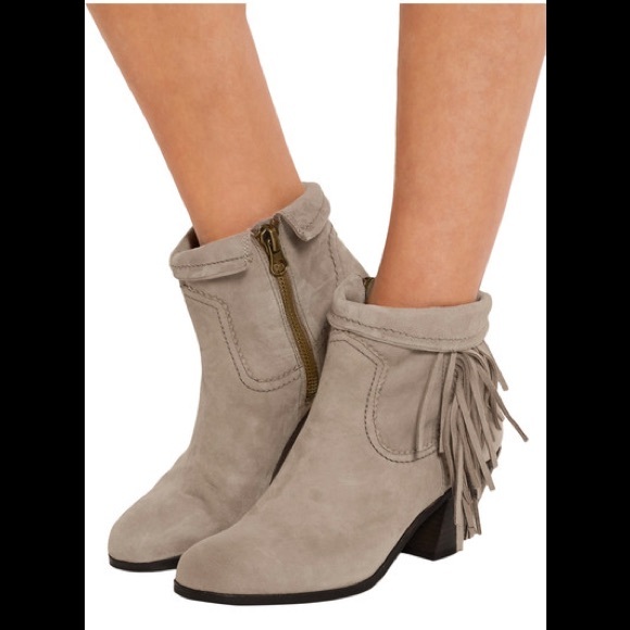 Sam Edelman Shoes - sam edelman fringe boots taupe louie zip  7 suede