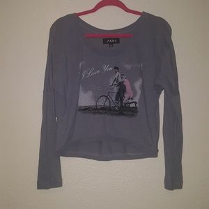 AGN "I Love You" Graphic Crop Top