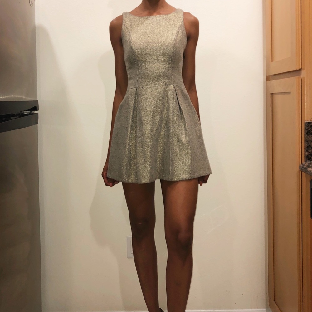 Steal the Show! Gold Cocktail Dress