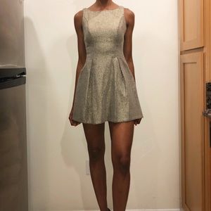 Steal the Show! Gold Cocktail Dress