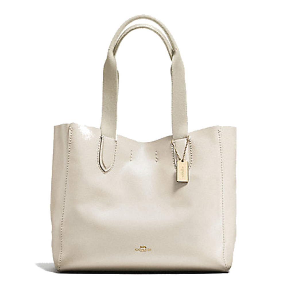 COACH DERBY TOTE IN WHITE PEBBLE LEATHER (F58660)