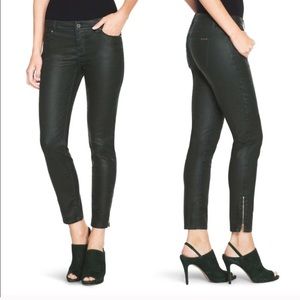 WHBM Black leather like skimmer pants
