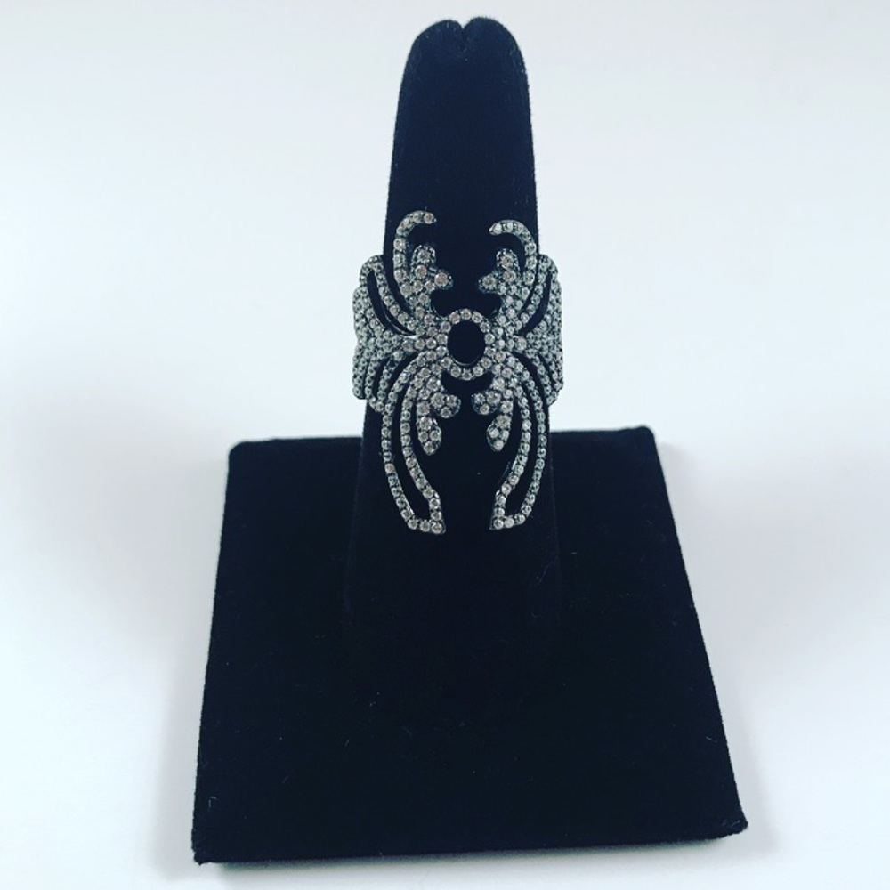 925 Sterling silver rhodium plated cz ring size 7 - Picture 4 of 8