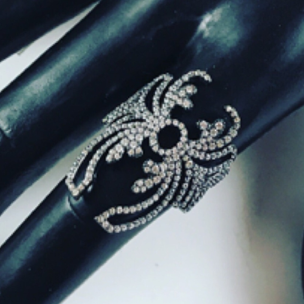 925 Sterling silver rhodium plated cz ring size 7 - Picture 6 of 8