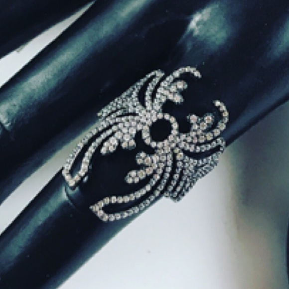 925 Sterling silver rhodium plated cz ring size 7 - Picture 6 of 8