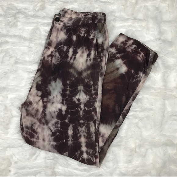 Zara Pants - Zara • Chocolate-Burgundy Tie-Dye Soft Pants