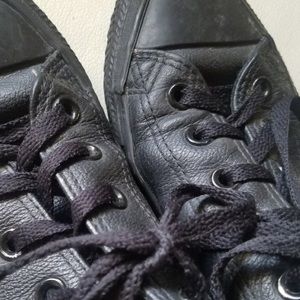 Black/Rose Gold Leather Converse