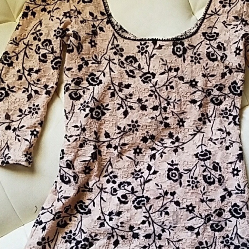 Free People Lace 3/4 Slv Blouse