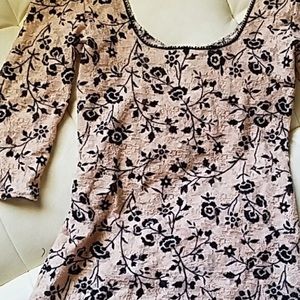 Free People Lace 3/4 Slv Blouse