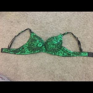 Green Sequin Costume Bra