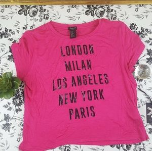 Forever 21 London Girls Shirt Pink Top Size 9-10