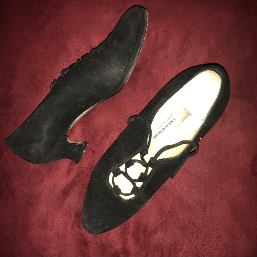 Vintage suede mini heel