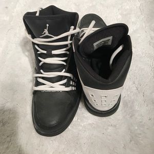 Black and white nike air Jordan's