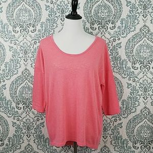 Three-quarter sleeve Coral top