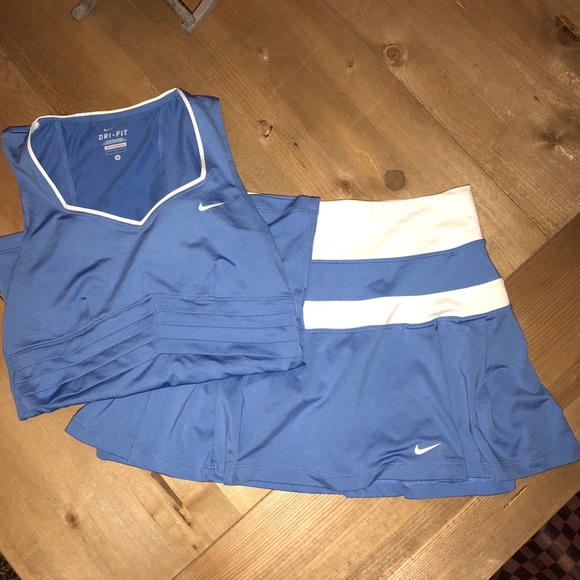 Nike tennis outfit top-S, bottom-M blue - Picture 1 of 7