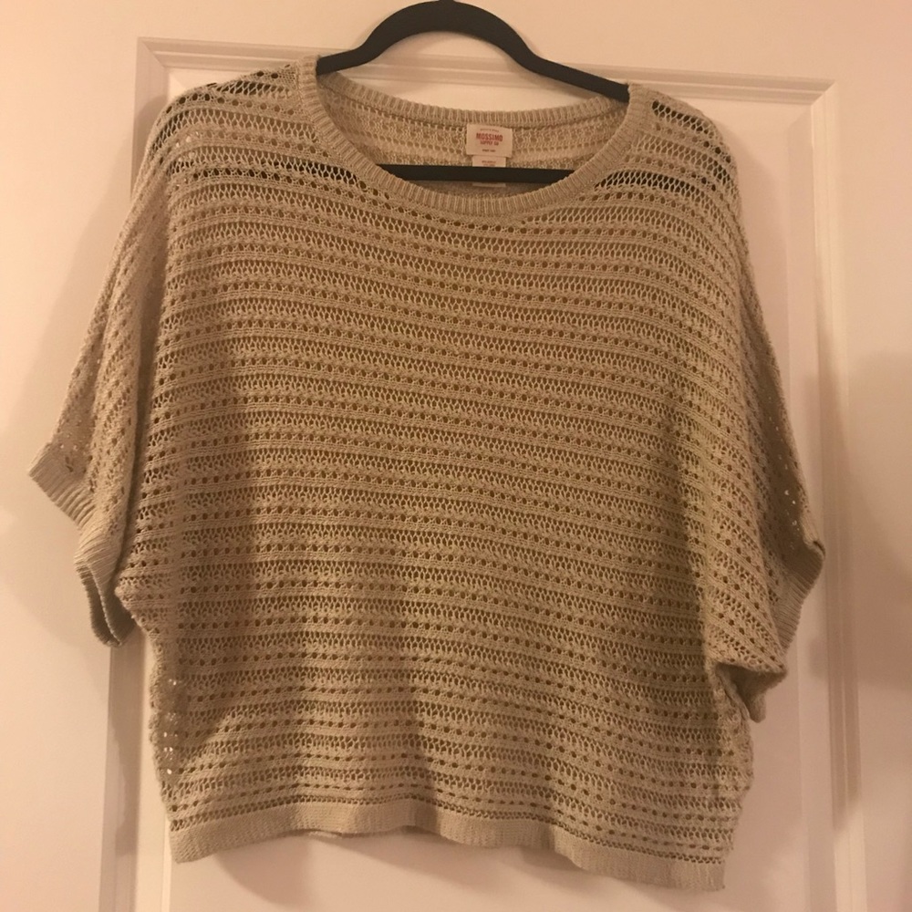 Mossimo Tan Open Stitch Sweater Top