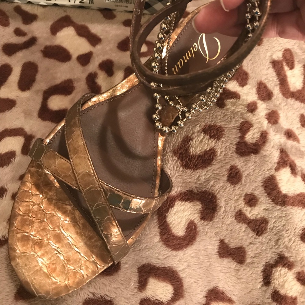 Delman Bronze Sadie Leather Sandals