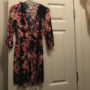 Navy and Pink floral dress