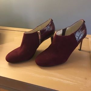 Burgundy ankle boots. Worn once. Very comfortable.
