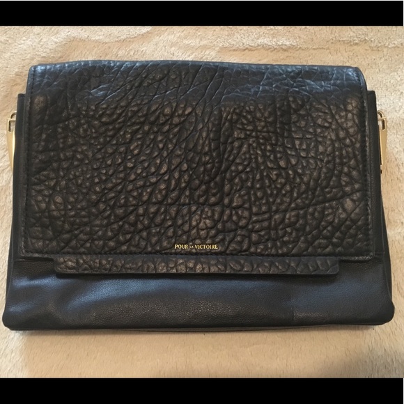 Pour La Victoire Handbags - Pour la Victoire clutch black clutch leather