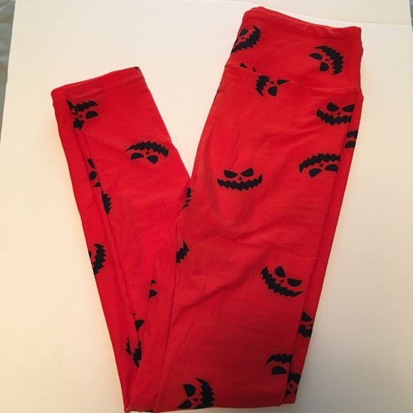 LuLaRoe Pants - NWT Lularoe Orange Jackolantern faces Leggings