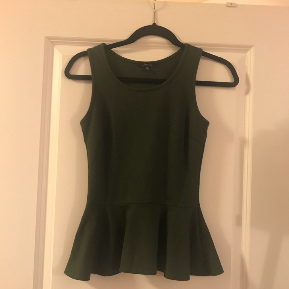 Nordstrom Soprano Olive Green Peplum Top