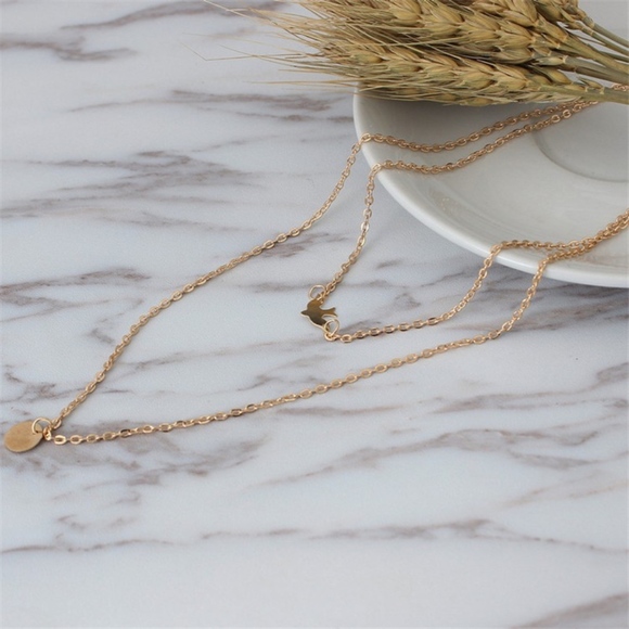 Gold Dove & Circle Layered Necklace - Picture 2 of 5