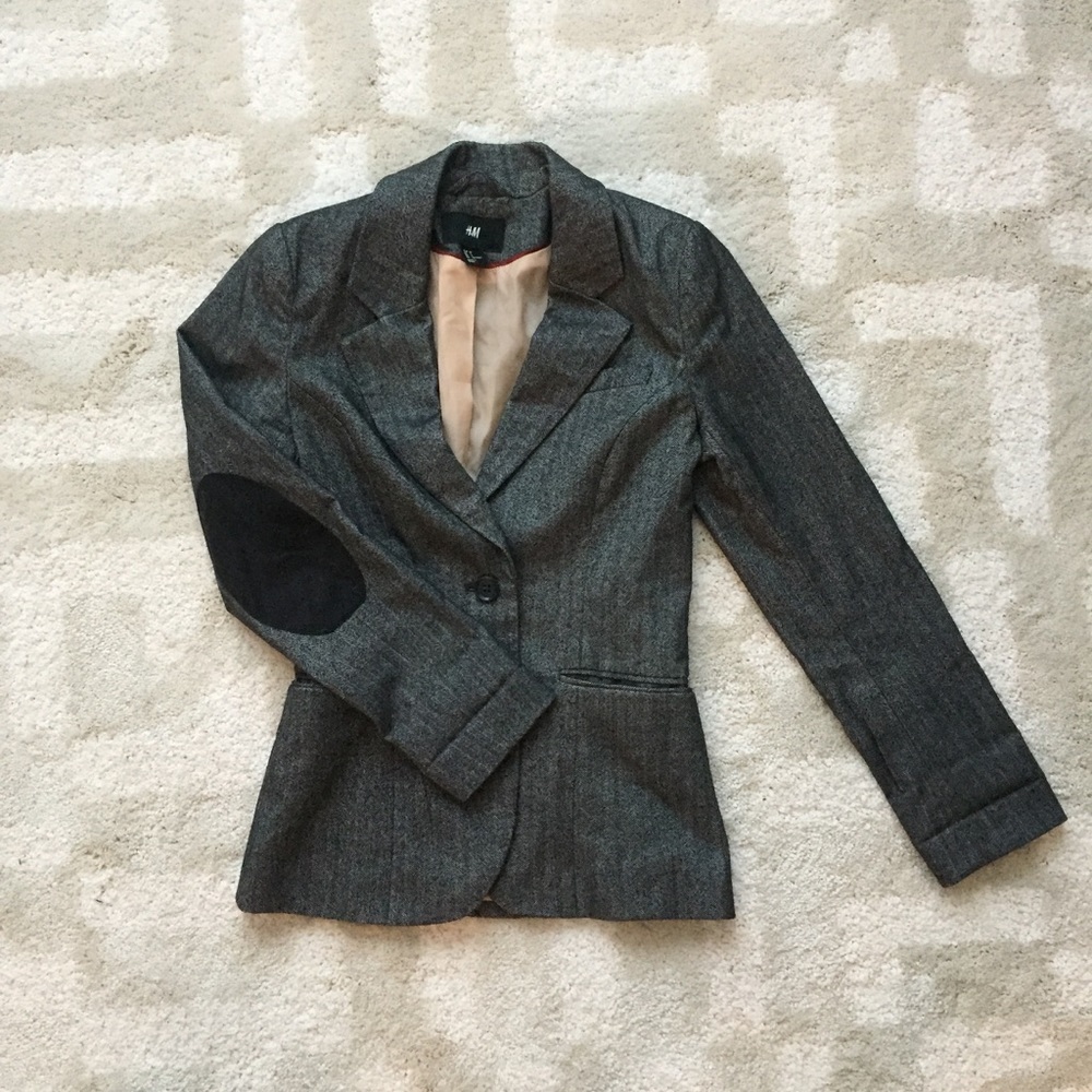 H&M Grey Blazer with Beige Lining (size 4)