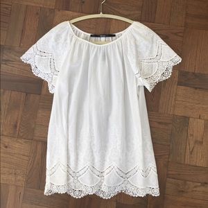 White blouse with lace details