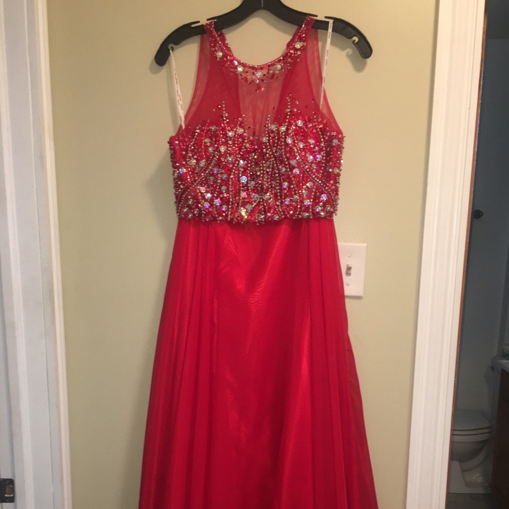 Two piece beaded prom dress