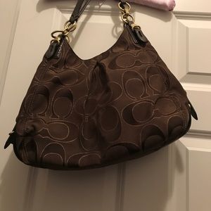Chocolate brown authentic coach bag