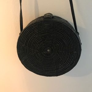 Black Woven Handbag