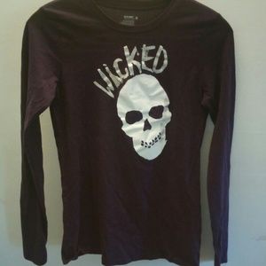 Purple WICKED HALLOWEEN SKULL LONG SLEEVE SHIRT