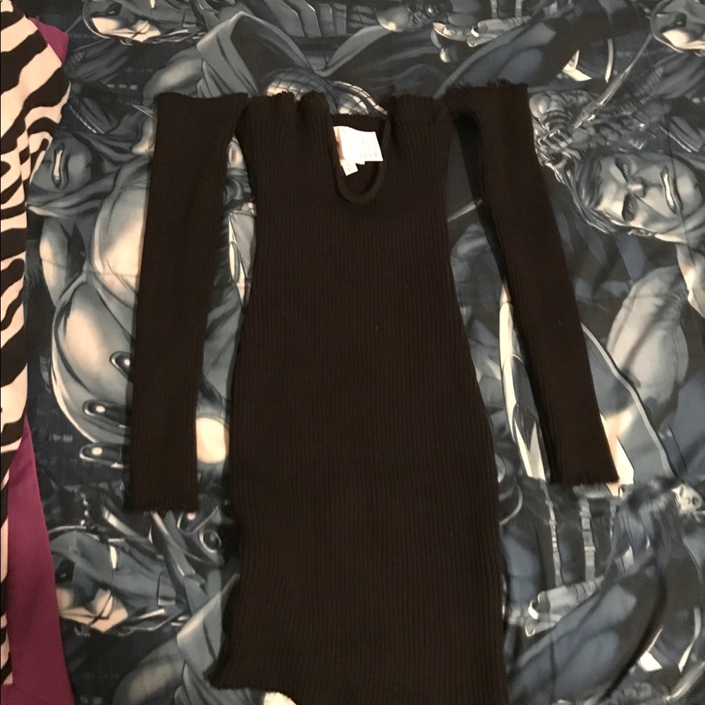 Black distressed dress