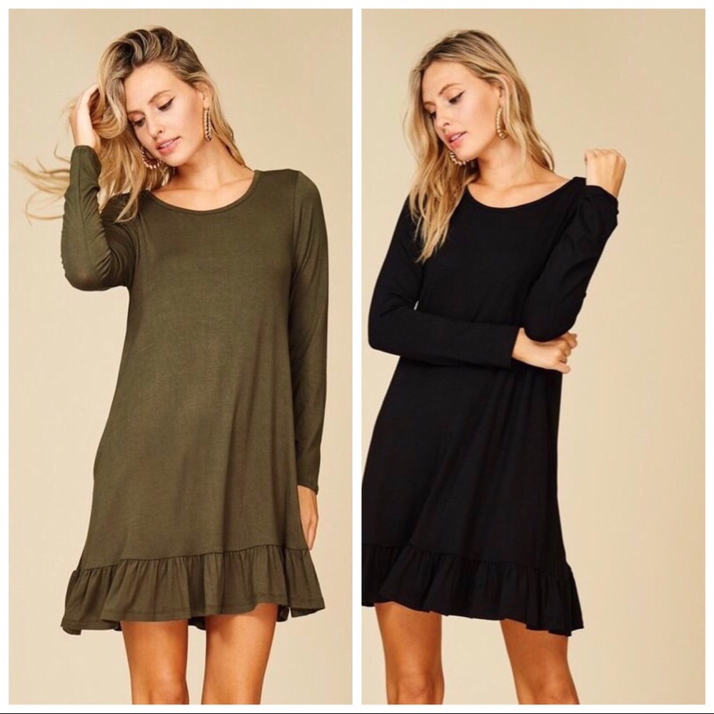 Long sleeve dress with ruffle skirt, ⭐️SALE⭐️ - Picture 1 of 4
