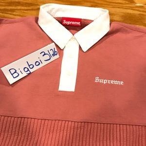 Supreme Rugby Sweatshirt Rose Size Large