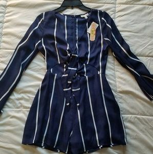 Navy Striped Romper
