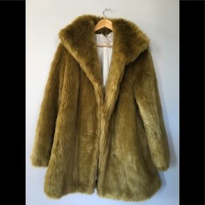 Banana Republic Green Faux Fur Coat