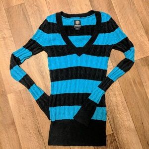 American Eagle Stripped Cable Knit Sweater