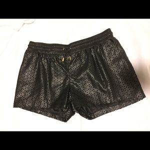 House of CB Leather Drawstring Shorts