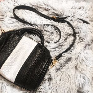 Black & White Studded Mini Duffle Purse