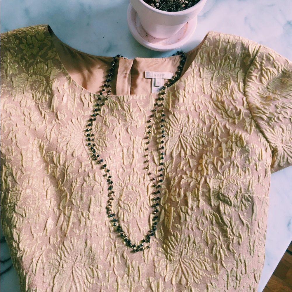 Gold J Crew brocade blouse