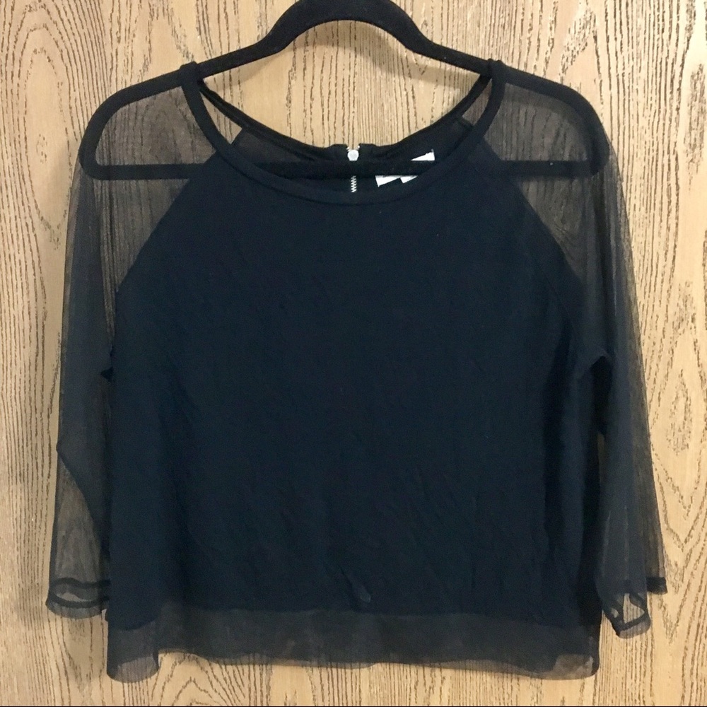 Top with mesh sleeve